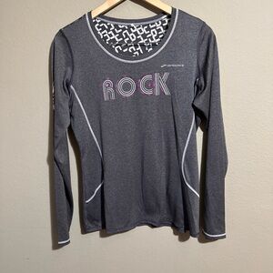 Brooks Shirt Womens Medium Gray Long Sleeve Rock N Roll Nashville Marathon 2014